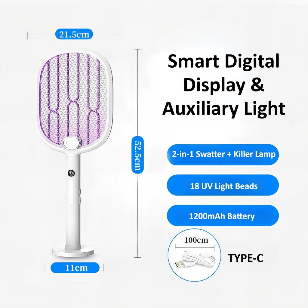 3000V Electric Rechargeable Swatter Mosquito Fly Killer And Bug Zapper Racket UK - Magic Store