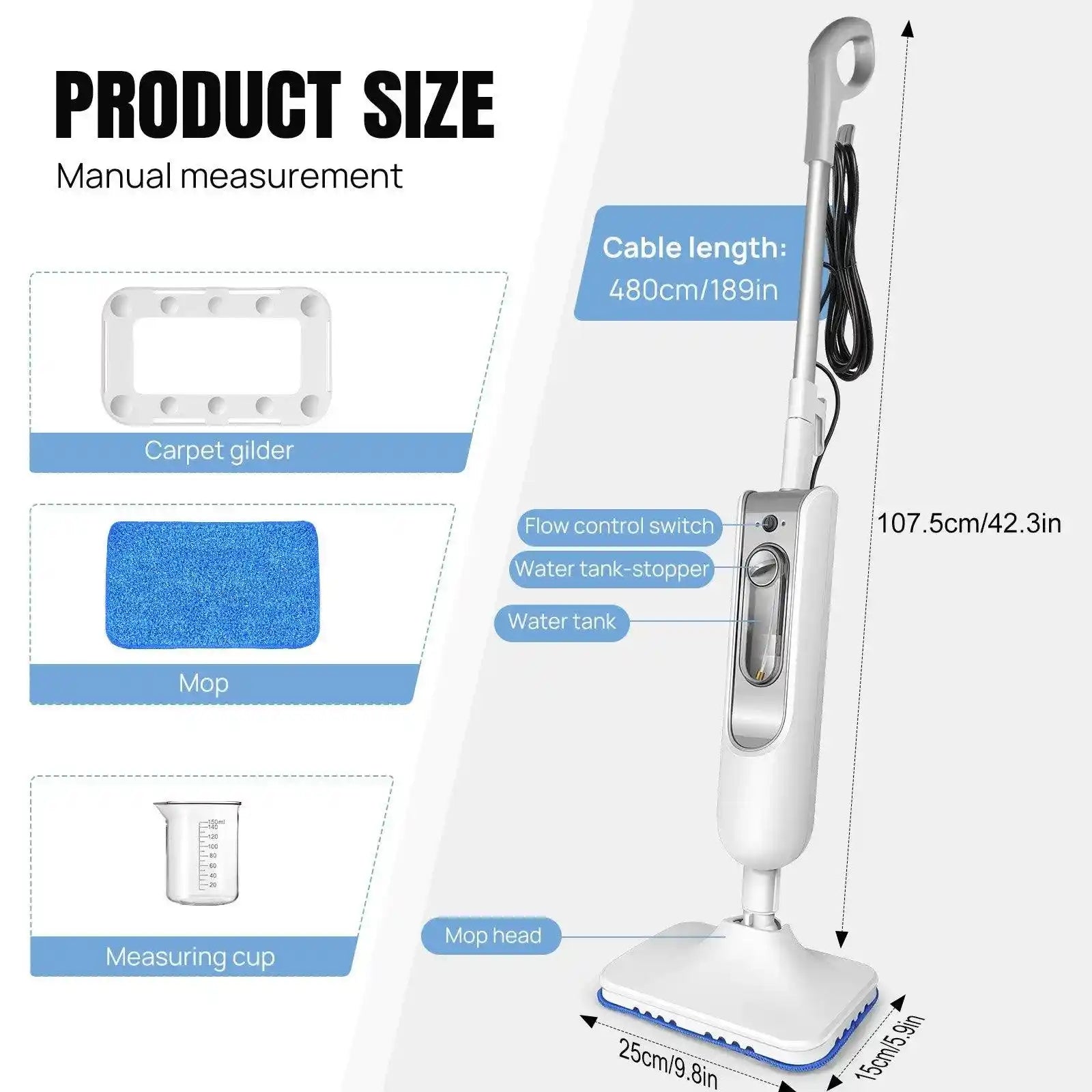 12-in-1 Steam Mop & Handheld Steam Cleaner 5000W – Floors, Carpets & More