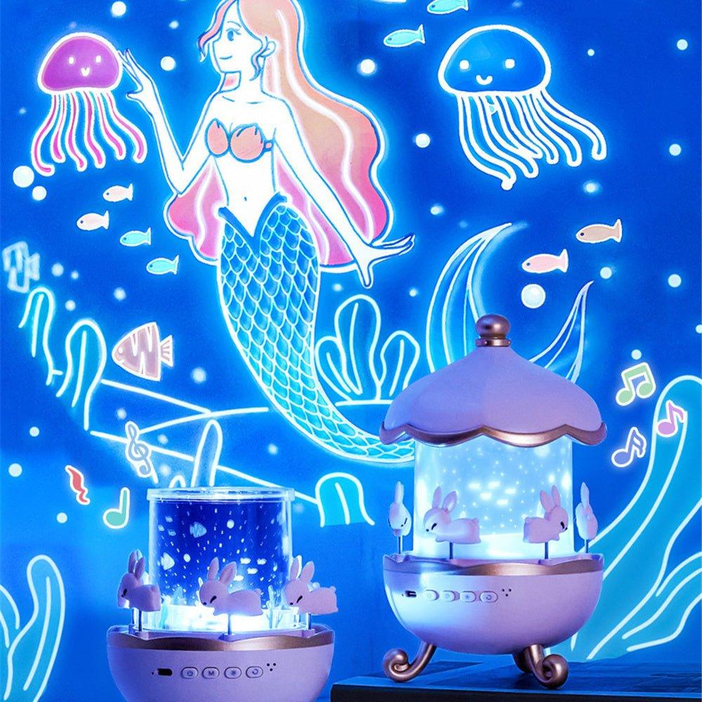 Kids Night Light Projector – 12 Films, Rotating Star Lamp, USB Rechargeable - Magic Store