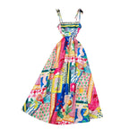 Light Luxury Graffiti Printing Slip Dress Women - Magic Store