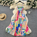 Light Luxury Graffiti Printing Slip Dress Women - Magic Store
