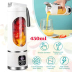 Portable USB Rechargeable Juicer Cup Electric Mixer Blender Smoothie Maker 450ml - Magic Store