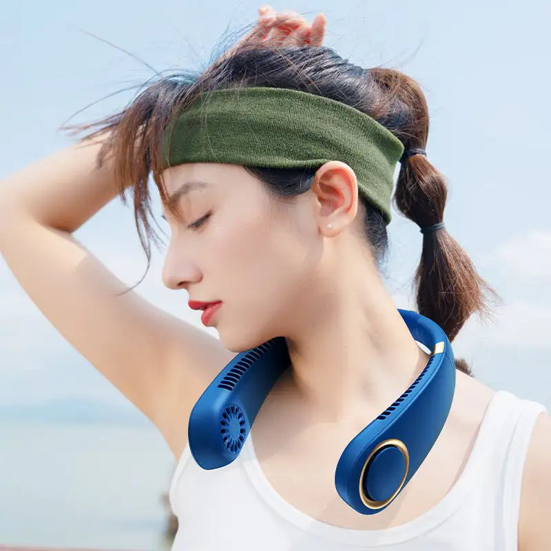 Usb Charging Portable Sports Leafless Hanging Neck Fan - Magic Store