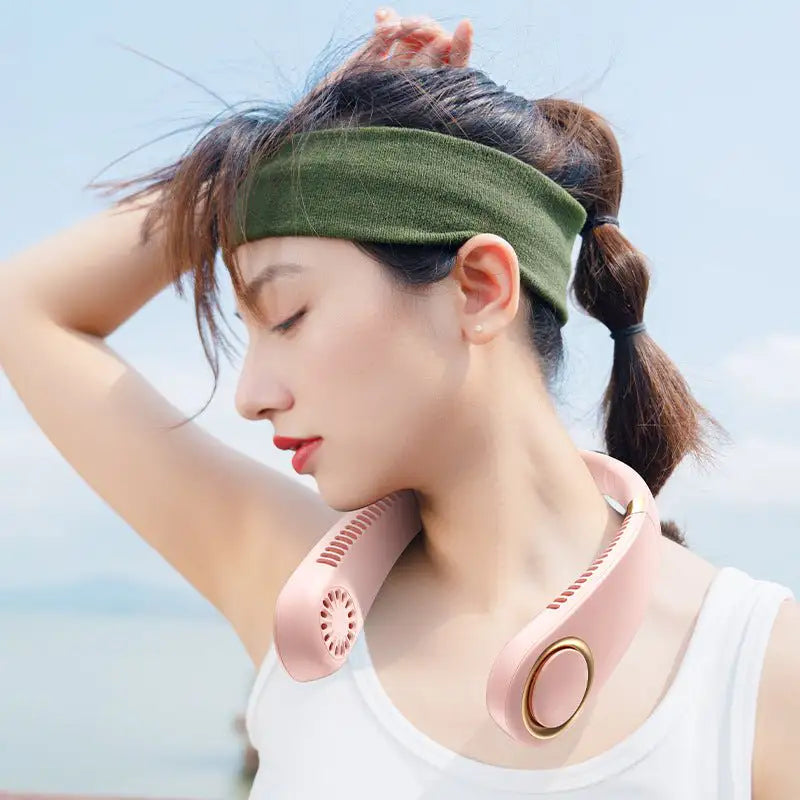 Usb Charging Portable Sports Leafless Hanging Neck Fan - Magic Store